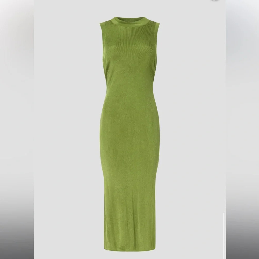 Atlein Collective Green Knit Midi Dress, RTR - Picture 5 of 11